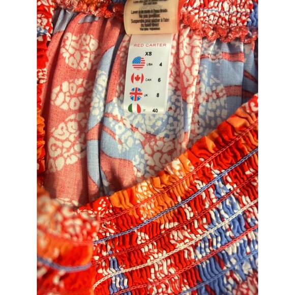 Red Carter Red Floral Swim Cover Up Dress Tunic Size 4 - Picture 6 of 7